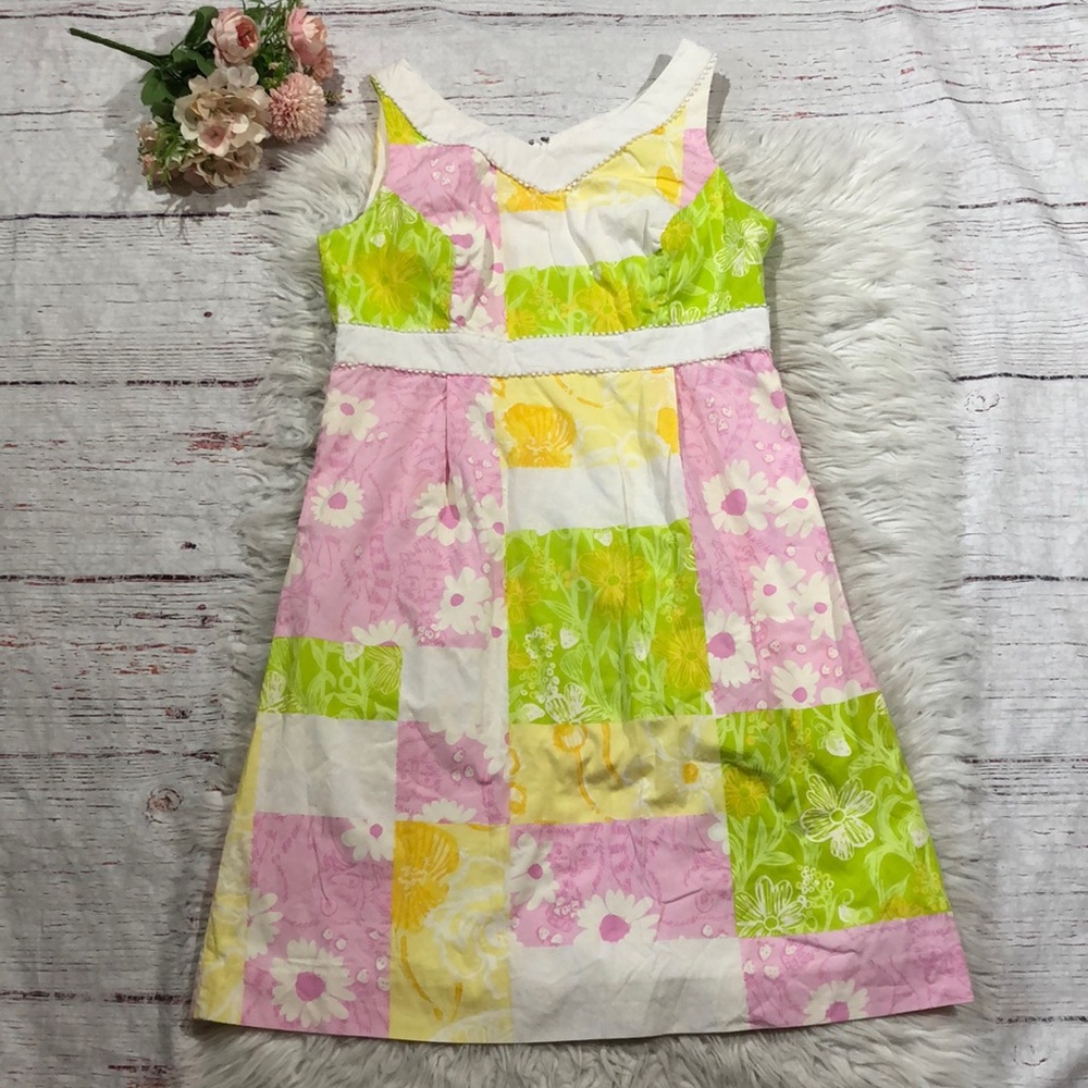 Lilly Pulitzer Multi Fresh Picked Patch Patchwork Mini Dress